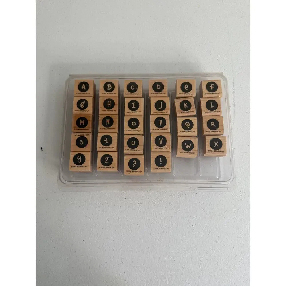 Stamping’ up wooden alphabet letter stamps set 28 pieces